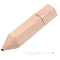 उपहार लकड़ी के पेंसिल यूएसबी फ्लैश ड्राइव 32GB
